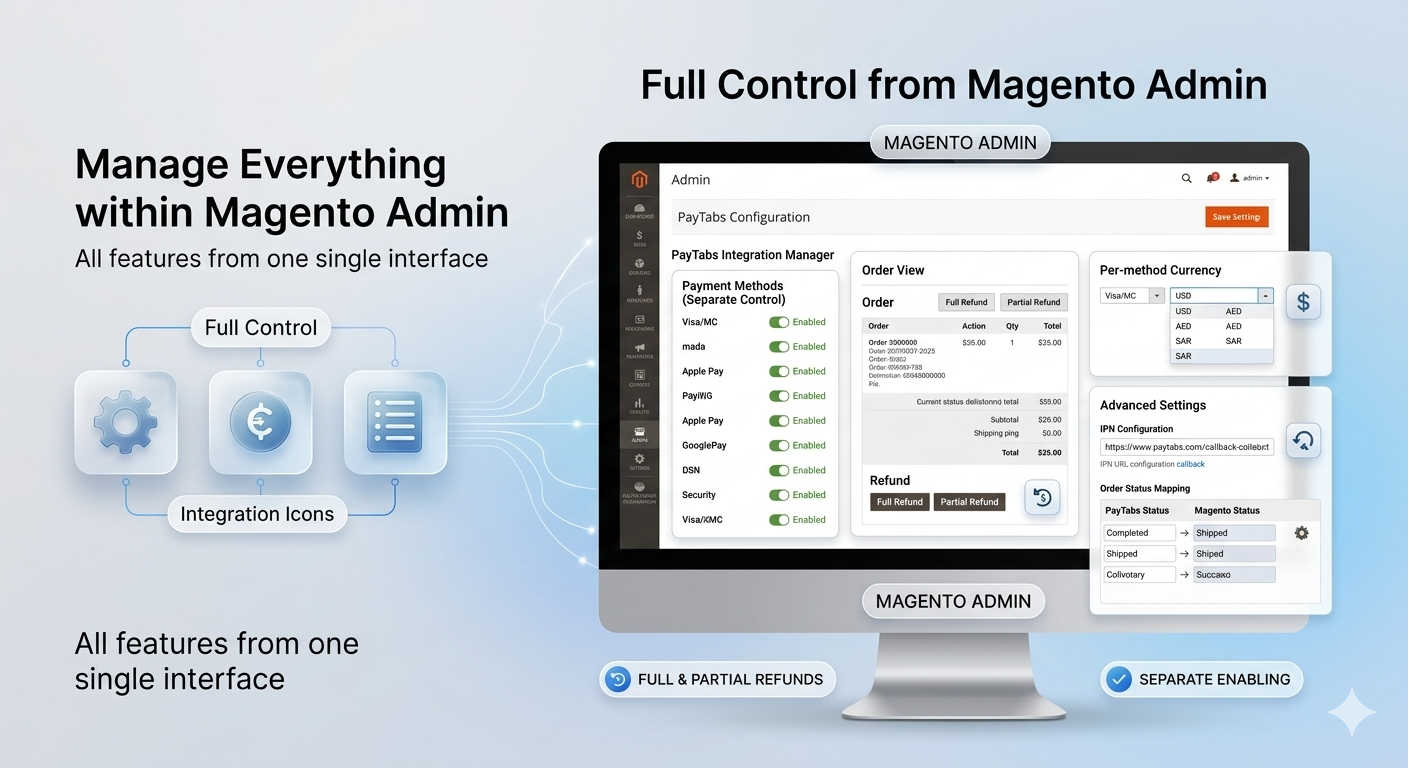 Full Control From Magento Admin