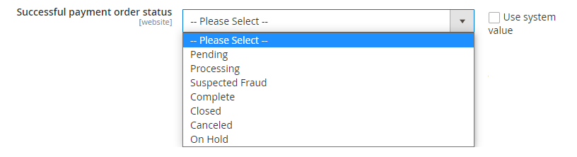 Successful Payment Order Status