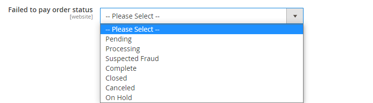 Failed to Pay Order Status