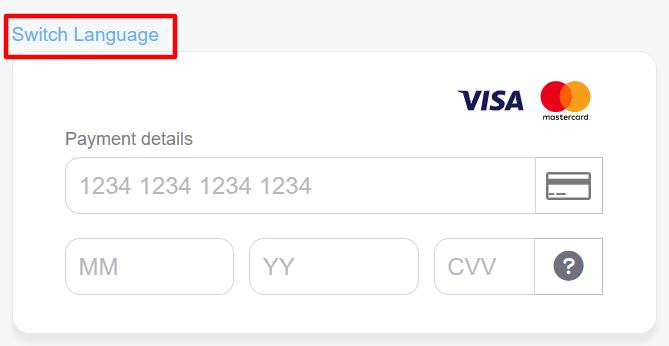 Payment Page Language